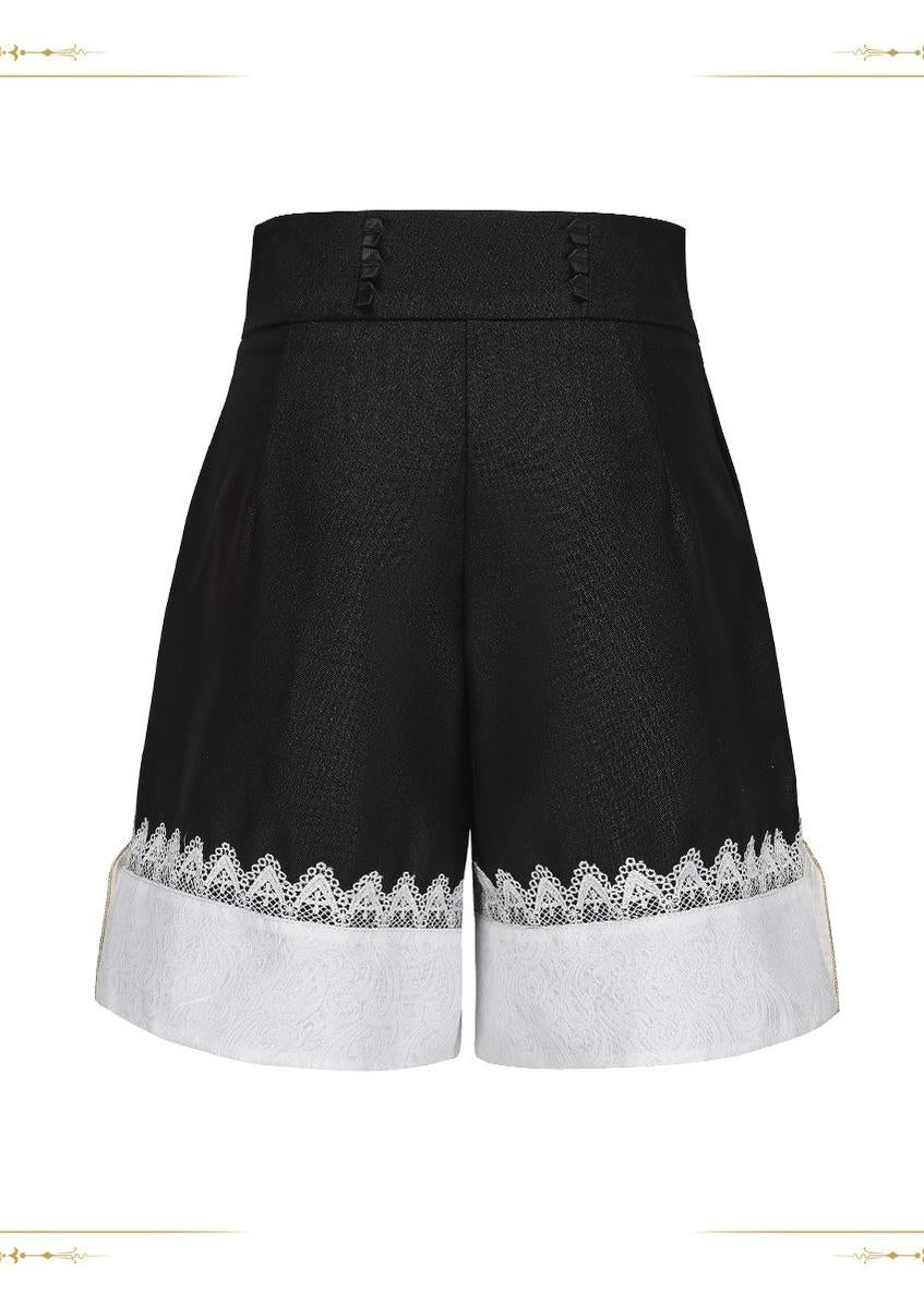 Immortal Fatima's Secret - Ouji Lolita Shorts, Black & Vintage Prince Style - image 2