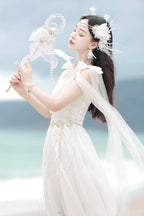 Messenger of God Greek-Inspired Elegant Lolita Long JSK Dress in White - image 7