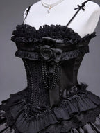 Black Kuro Elegant JSK, Cape and Overlay Set - image 10