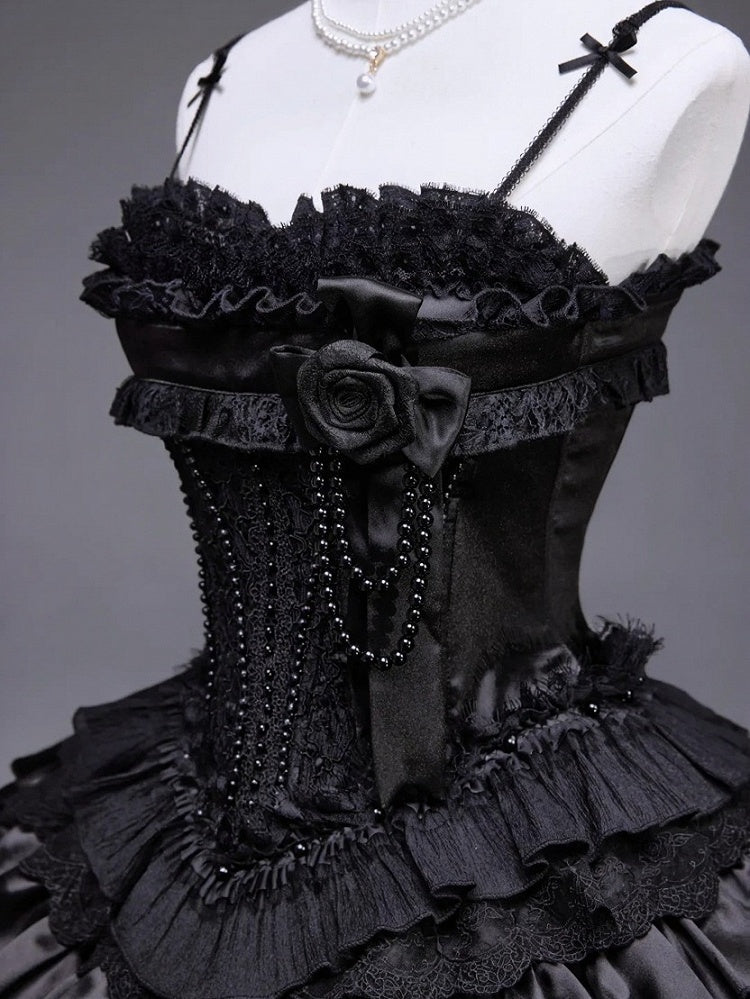 Black Kuro Elegant JSK, Cape and Overlay Set - image 10