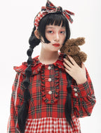 Vintage Lolita OP Dress Red Lolita Plaid Dress for Spring Summer - image 23