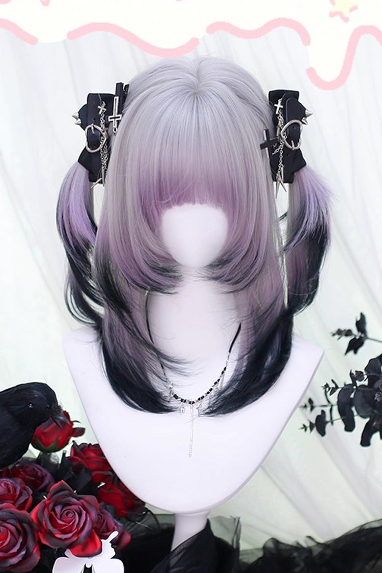 Gradient Air-Bangs Bob Sweet Lolita Wig in Purple - image 1