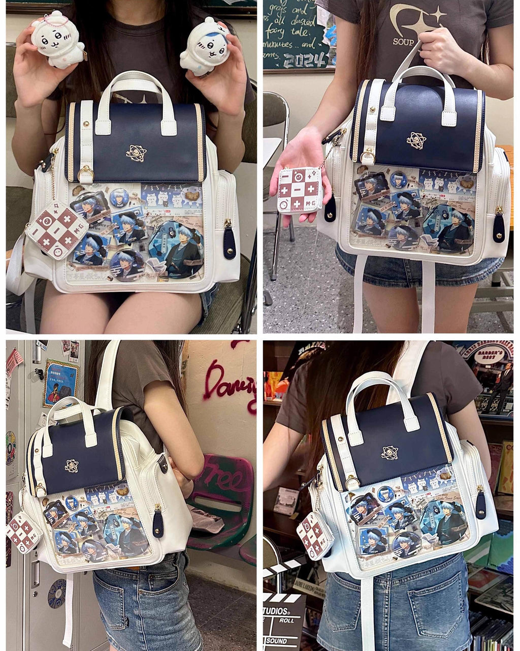 Kawaii Lolita Large-Capacity Ita Backpack with Mini Pocket and Grid Board - image 39
