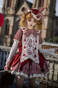 Letters and Poems · Doll Mask - Poker Clown Long Sleeves Ruffled Bow Gothic Lolita Dress Set - image 1