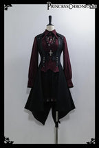 Red and Black 4.0 - Ouji Lolita Long Vest & Red Blouse - image 1
