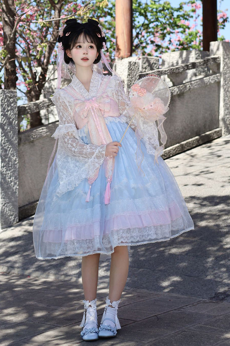 Peach Blossoms in Spring Fields - Qi Lolita JSK Dress in 3 Colors - image 7