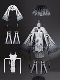 Hanfu-Inspired Plum Blossom Crop Top, Dress, Skirt and Leg Warmers Set - Han Ru Chu - image 1