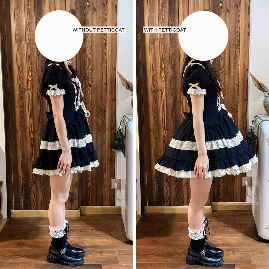 Noloria - Medium-High Volume Lolita White Puffy Petticoat, 17.7" (45 CM) - image 6