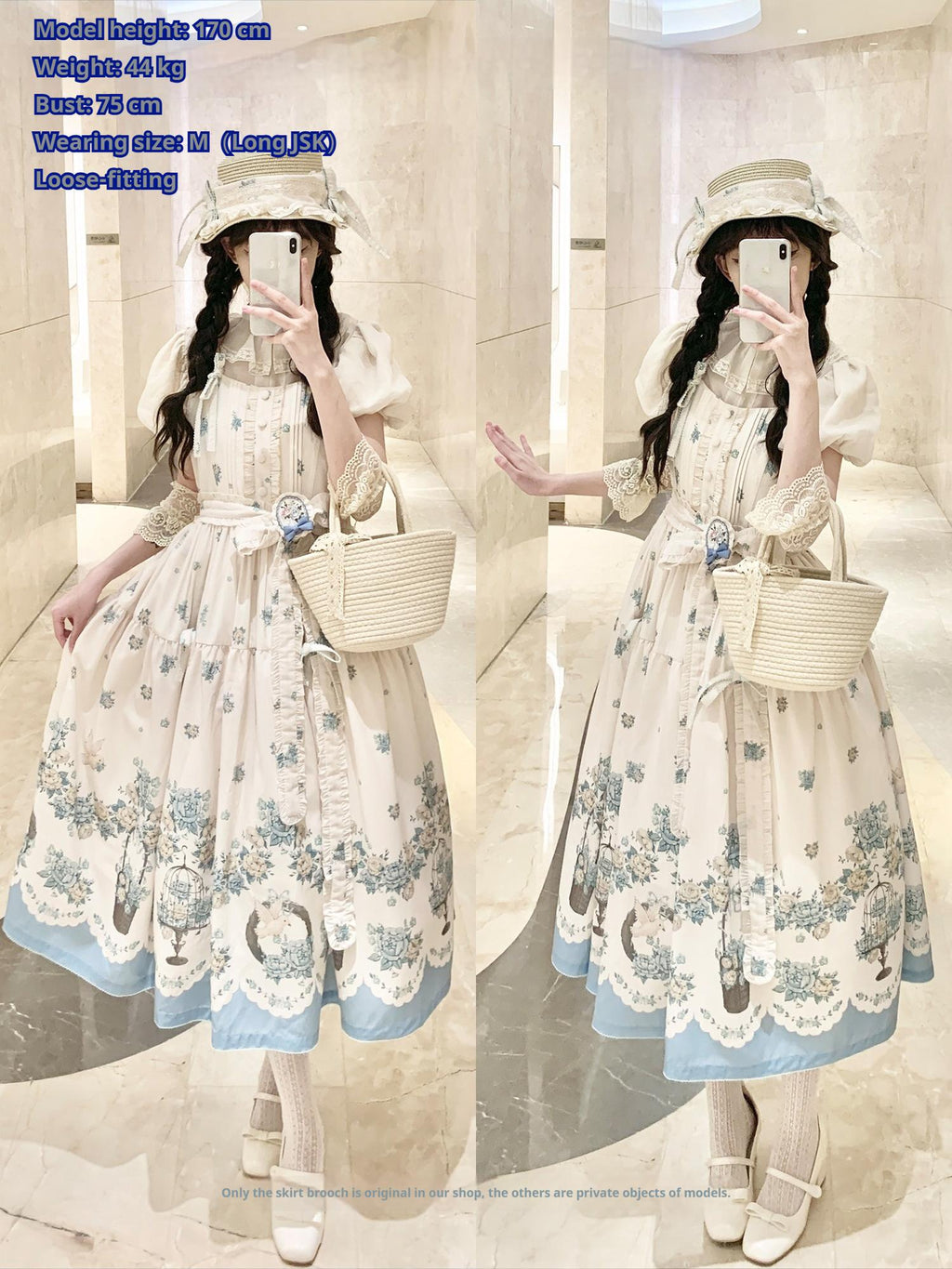 Floral and Bird Series - Classic Lolita JSK Dress, Floral Print - image 23