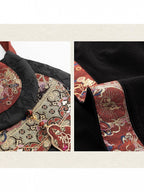 Black and Red Chinoiserie Shirt Pants and Outerwear Set - image 8