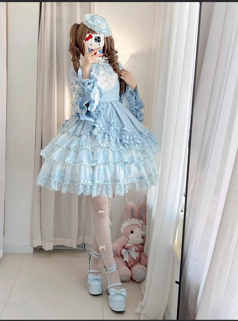 Solo Puppet Sweet Lolita OP Dress with Princess Long Sleeves - image 11