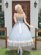 Blue Long Flounce Hem Lolita JSK Dress Set - image 5