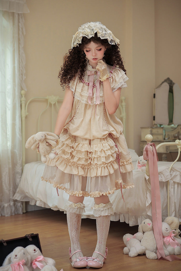 Lily's Dream - Apricot Sweet Lolita Dress, Short and Long Versions - image 21
