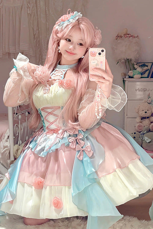Camellia Covenant - Sweet Lolita Halterneck JSK Dress - image 2