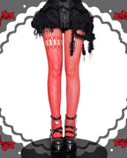 Wuxiaoliu Asymmetric Gothic Lolita Fishnet Pantyhose - image 2