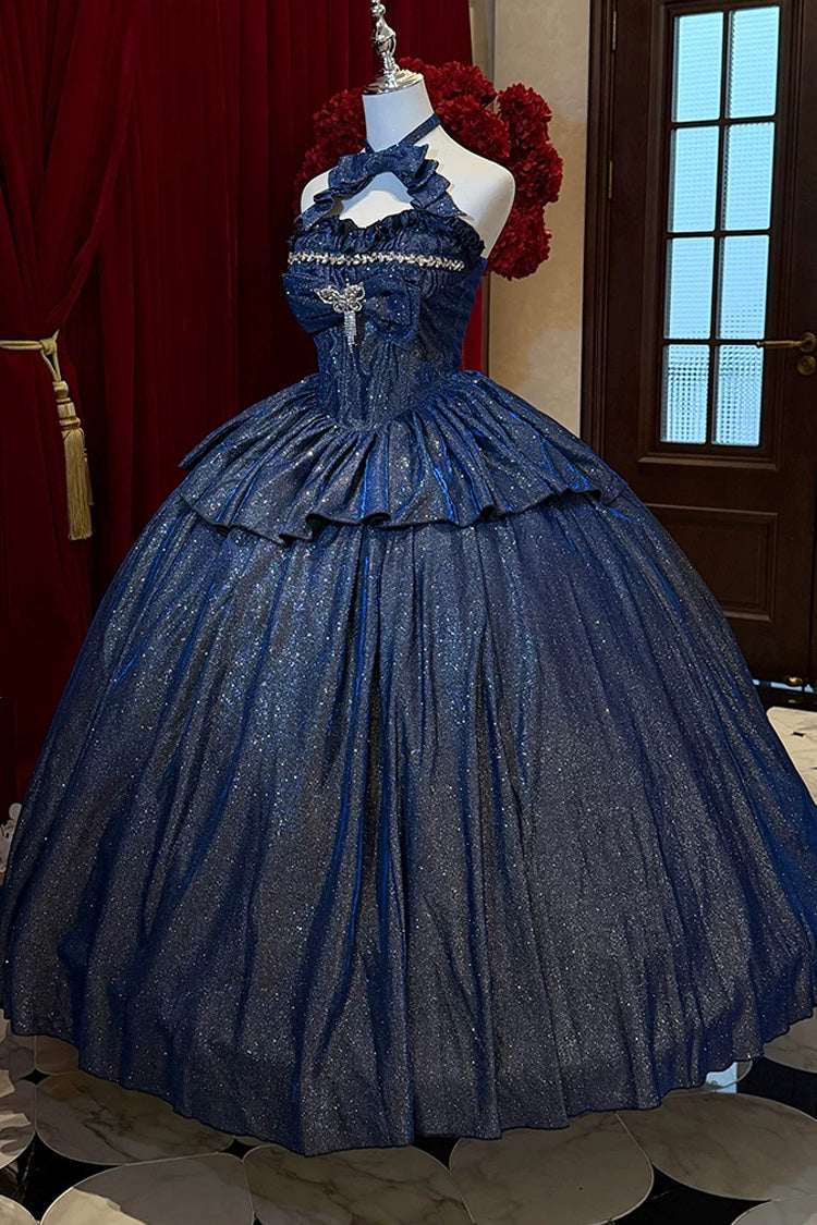 Paris-Inspired - Sleeveless Glitter Series Ruffled Cut-Out Bow Sweet Lolita Skirt Set - image 3