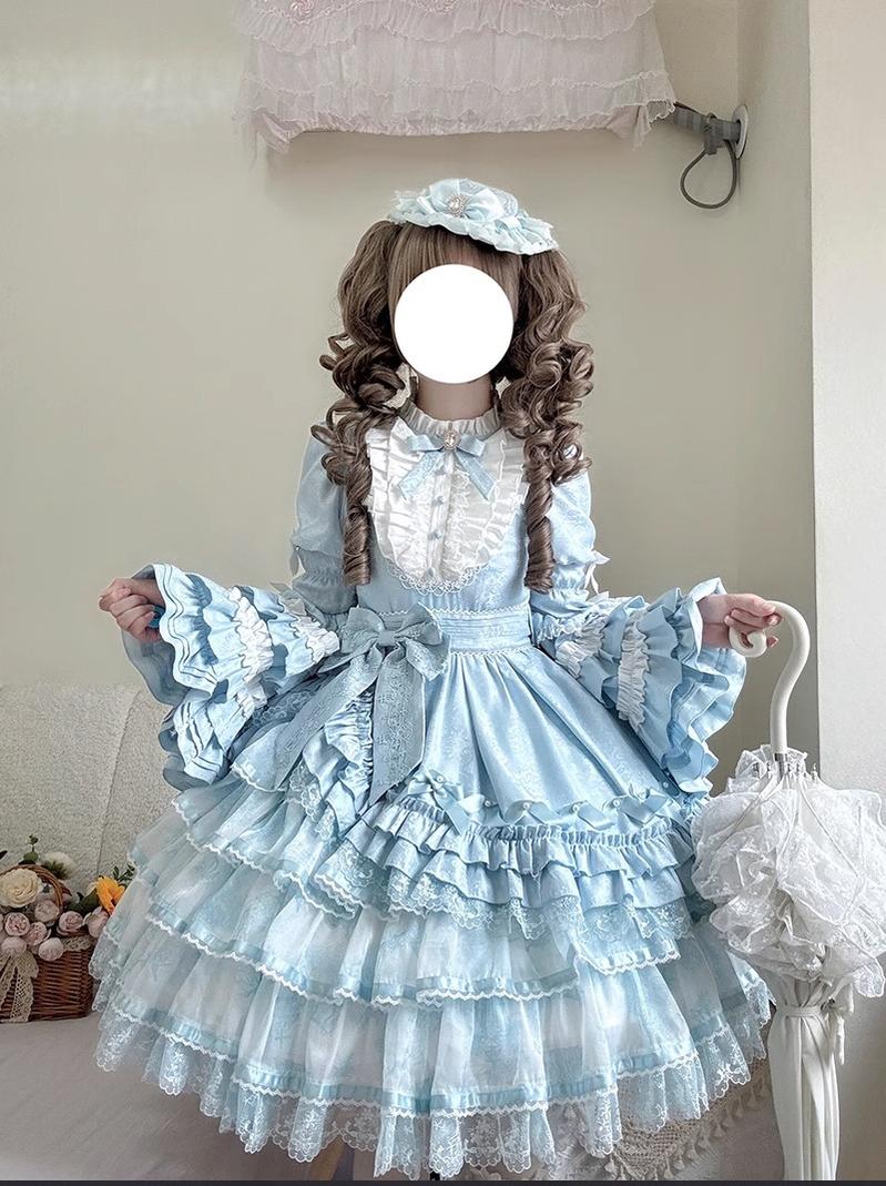 Solo Puppet Sweet Lolita OP Dress with Princess Long Sleeves - image 6
