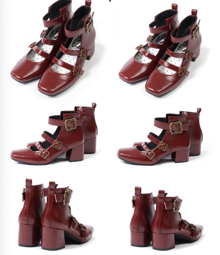 Vintage Elegant Lolita Three-buckle Mary Janes Shining Shoes - image 12