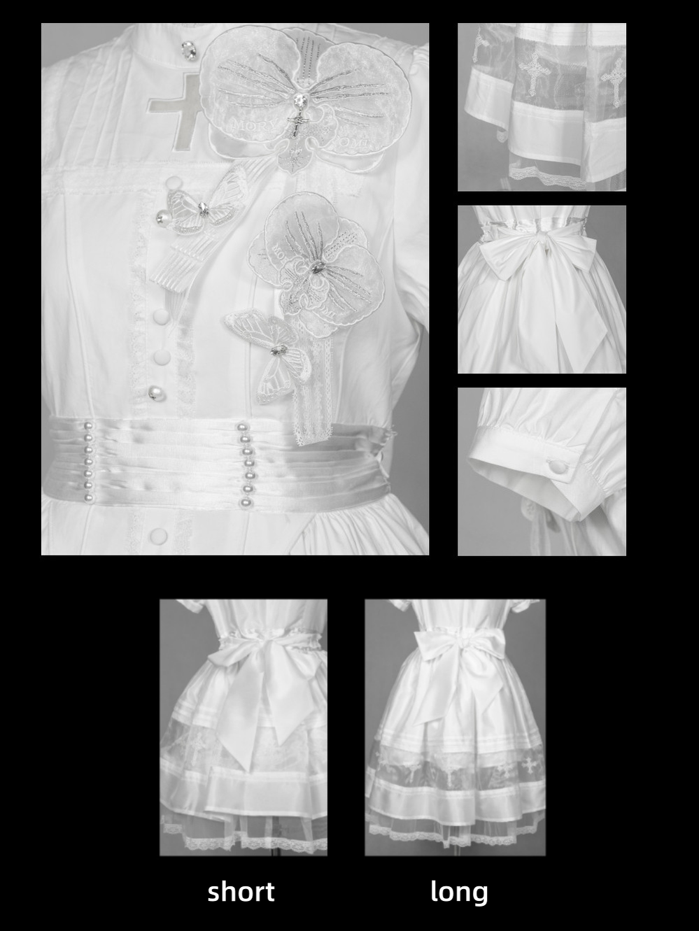 Ghost Orchid - Gothic Lolita OP Dress, Embroidered Cross - image 11