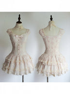 Pink Heart Button Corset Dress and Ruffle Cardigan Set - image 3
