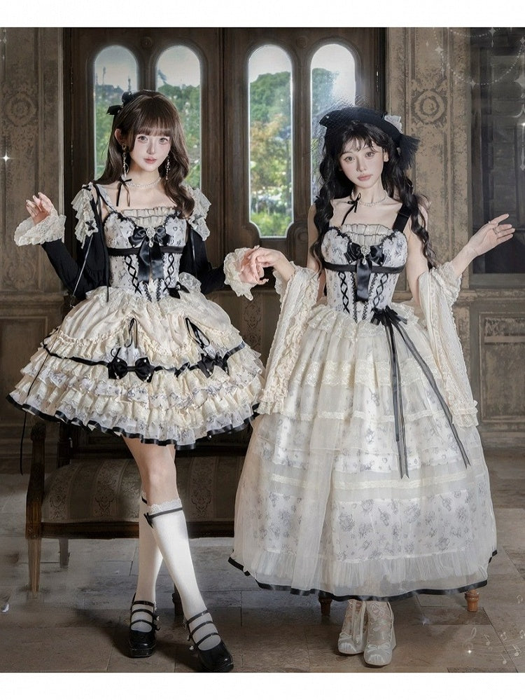 Pearl Lace Short JSK Set with Cardigan and Bow Clip - Mademoiselle Pearl - image 5