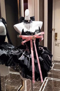 Kitten Sweetheart - Multi-Layered Ruffled Bow Lace-Up Princess Ballet Gothic Lolita JSK Dress - image 2