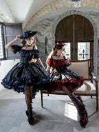 Red Black Gothic Underbust JSK and Off Shoulder Blouse Set - image 11