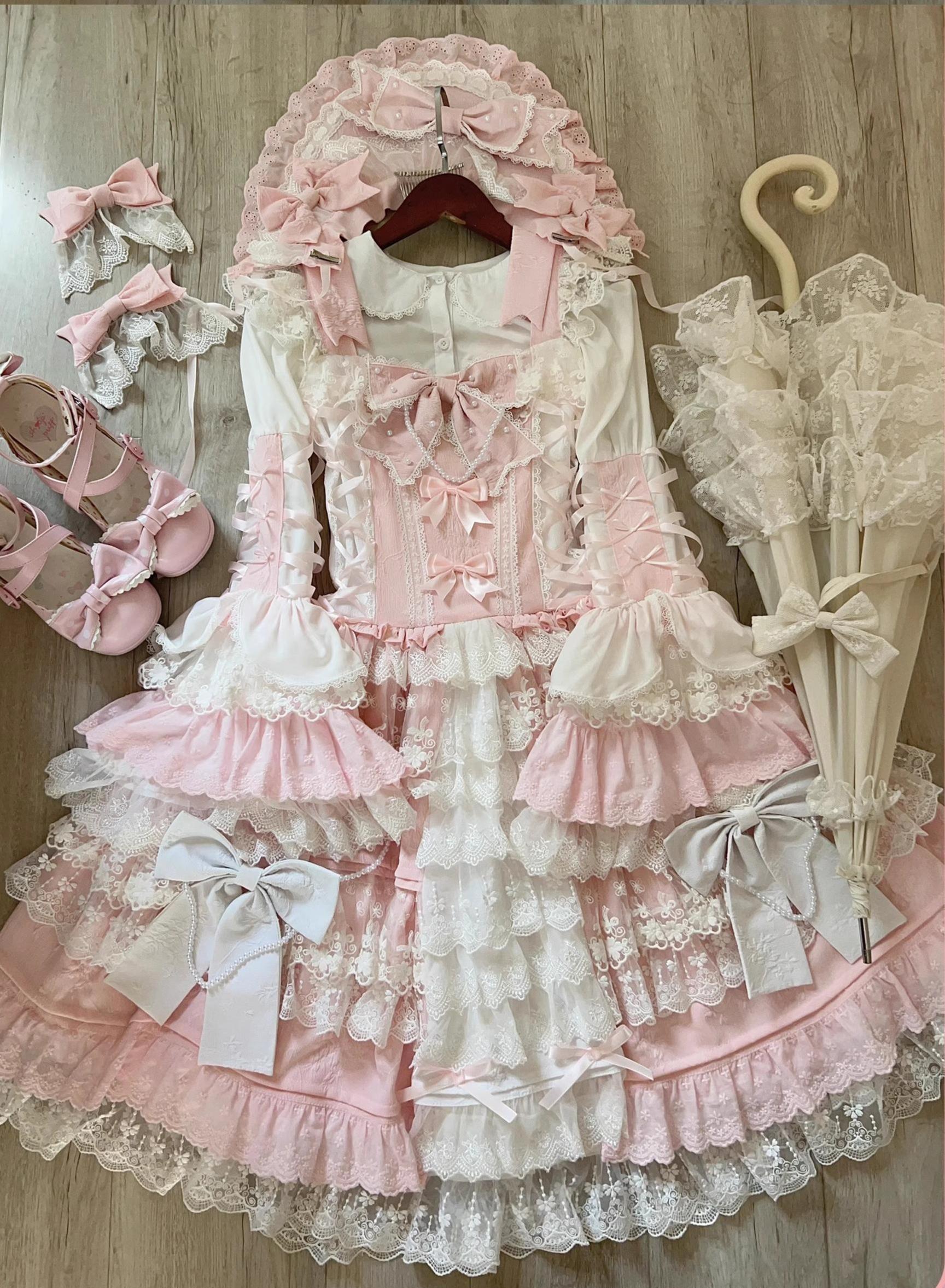 Sakura Love - Gorgeous Doll-like Lolita Dress Suit, Tiered Skirt - image 15