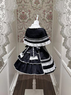 Monochrome Snowflake Cotton JSK Dress with Ruffle Trim - image 4