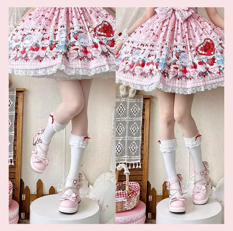 Crush Complex - Sweet Lolita Heel Shoes, Pearls & Bows - image 22