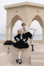 Erosion Heart F-Type - Ouji Lolita Suit Black Velvet Shorts and Skirt - image 8