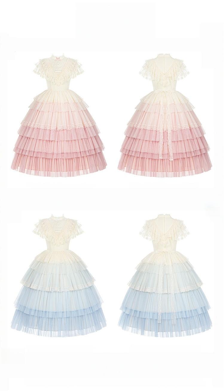 True Vow Embroidered Classic Lolita Dress with Layered Gradient Hem and Accessories - image 19