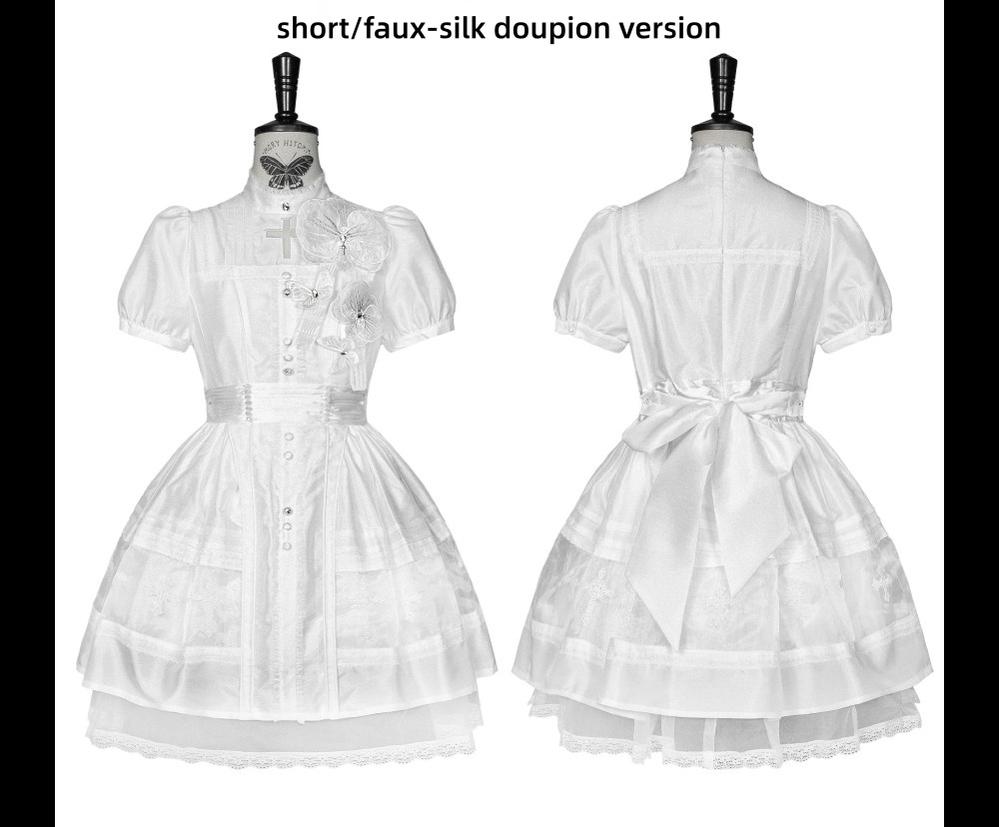 Ghost Orchid - Gothic Lolita OP Dress, Embroidered Cross - image 37