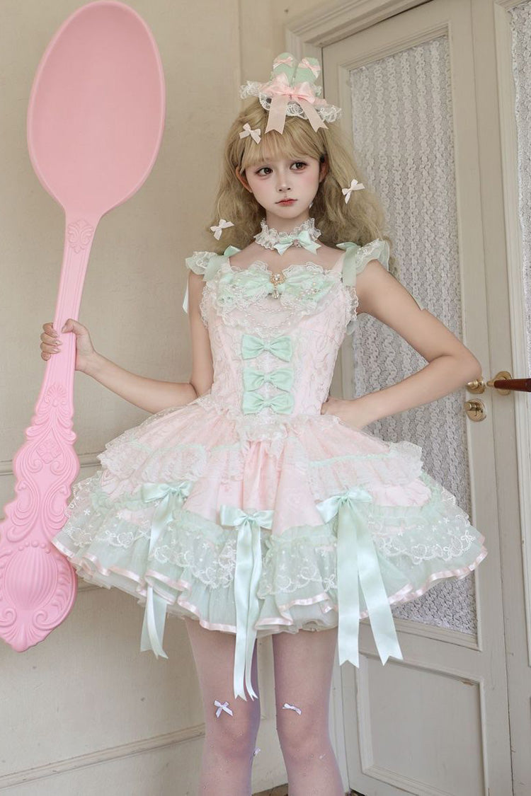 Pink Candy Satin Ballet Sweet Lolita JSK Dress - image 1