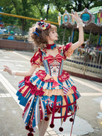 Bunny Circus Embroidery - Sweet Lolita JSK Dress and Detachable Puff Sleeves - image 9