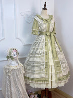 Green Layered-Ruffle Elegant Lolita Dress with Front Button Placket - image 17