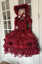 Rose Manor - Square Collar Short Sleeves Ruffled Bow Lace Classic Lolita Dress - image 2