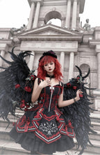 Dark Bat Motion - Gothic Lolita JSK Black Red Goth JSK Dress - image 1