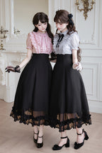 Miss Lola · Snow Kiss - Stand Collar Short Puff Sleeves Ruffled Color-Blocked Faux Two-Piece Sweet Lolita Long Dress 3 Colors - image 8