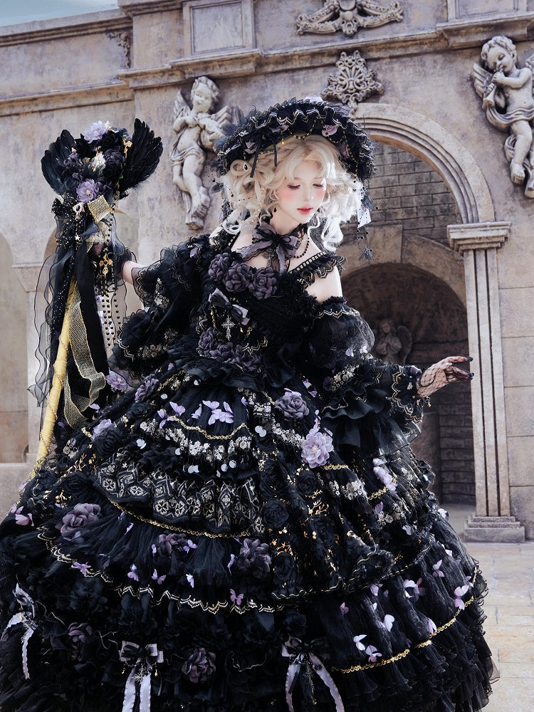 Black and Purple Floor-Length Hanayome Hime Lolita Dress - image 5