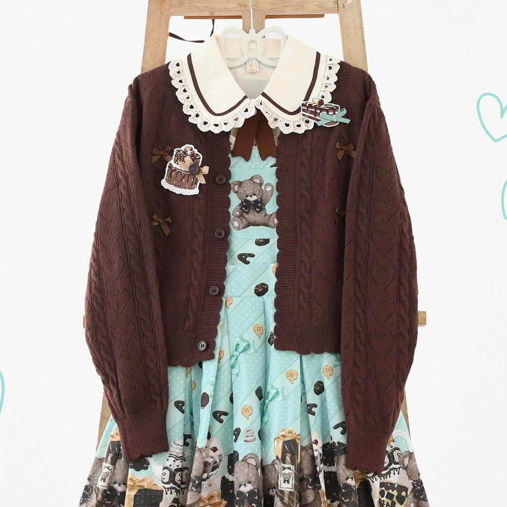 Hollow Out Long Sleeve Lolita Cardigan Multicolors - image 38
