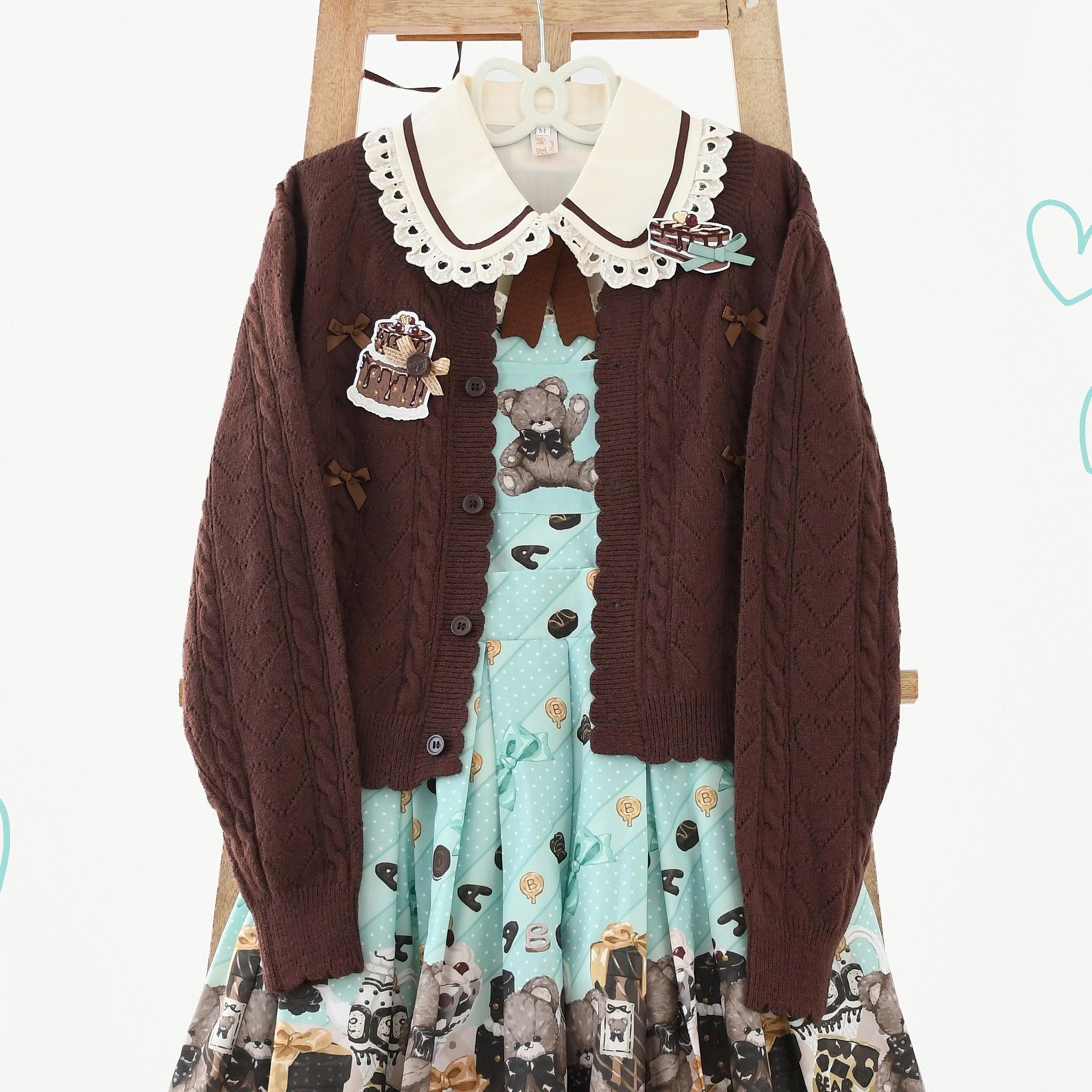 Hollow Out Long Sleeve Lolita Cardigan Multicolors - image 38