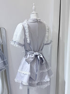 Shirohato Gray and White Ryousangata Dress Choker and Shorts Set - image 2