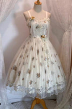 Chloris - Floral Embroidered Sweet Lolita JSK Dress in Apricot - image 11
