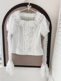 Frosted Starlight - Old School Lolita Blouse, Detachable Sheer Sleeves - image 1