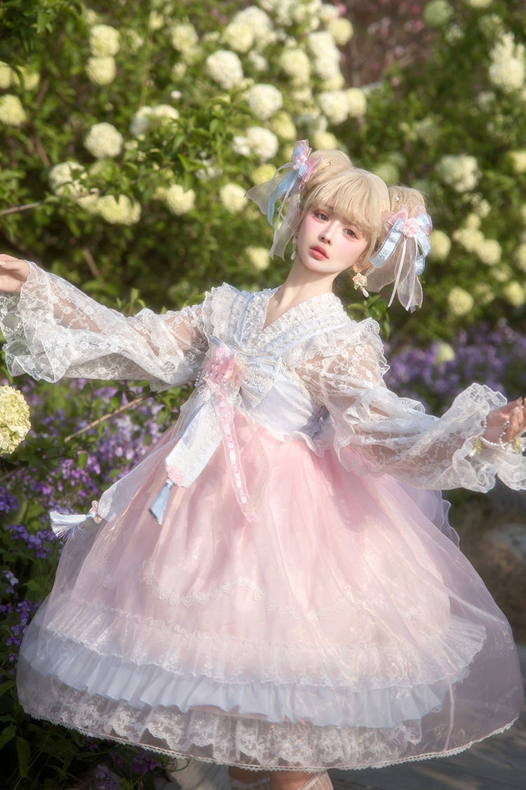Peach Blossoms in Spring Fields - Qi Lolita JSK Dress in 3 Colors - image 9