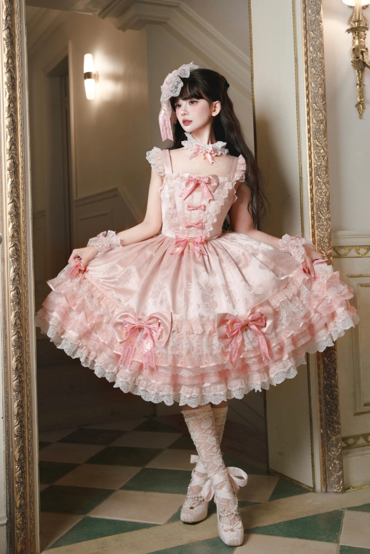 Satin Rose Sweet Lolita OP and JSK Dress Series and Accessories - image 4