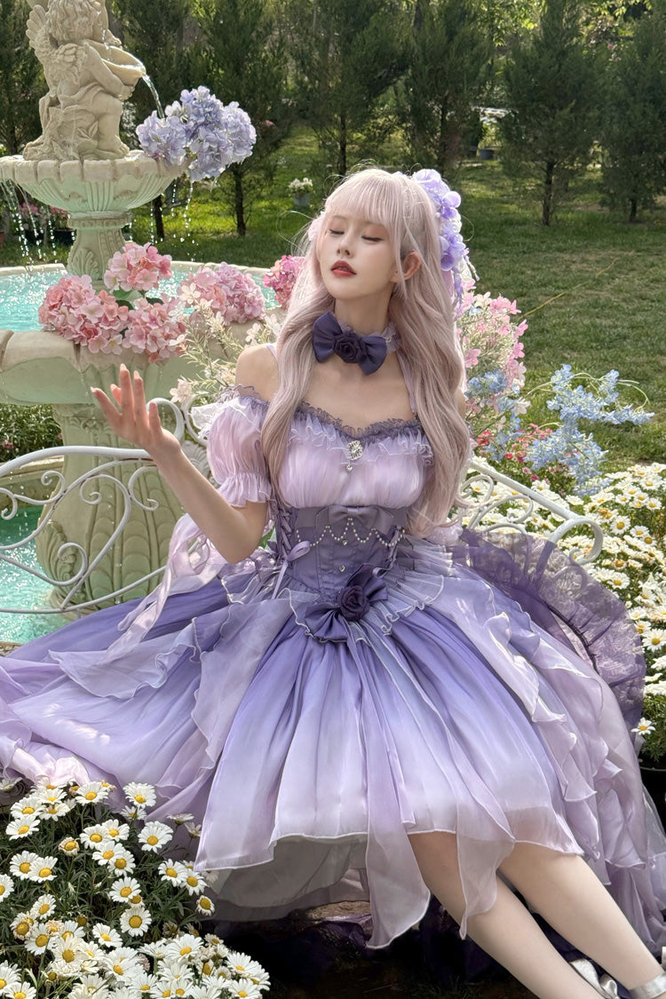 Purple Irregular Sweet Princess Lolita JSK Dress - image 3