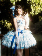 Floral Lolita Dress with Bow Train - image 2