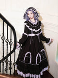 Witch Lilith - Ruffled Collar Gothic Lolita OP, Witch Hat - image 3